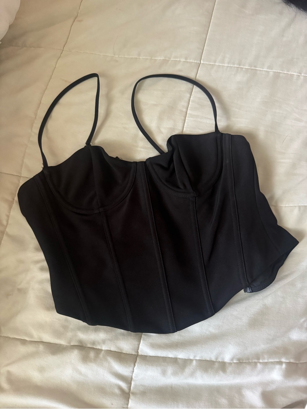 White Fox Boutique Black Bustier Crop Top